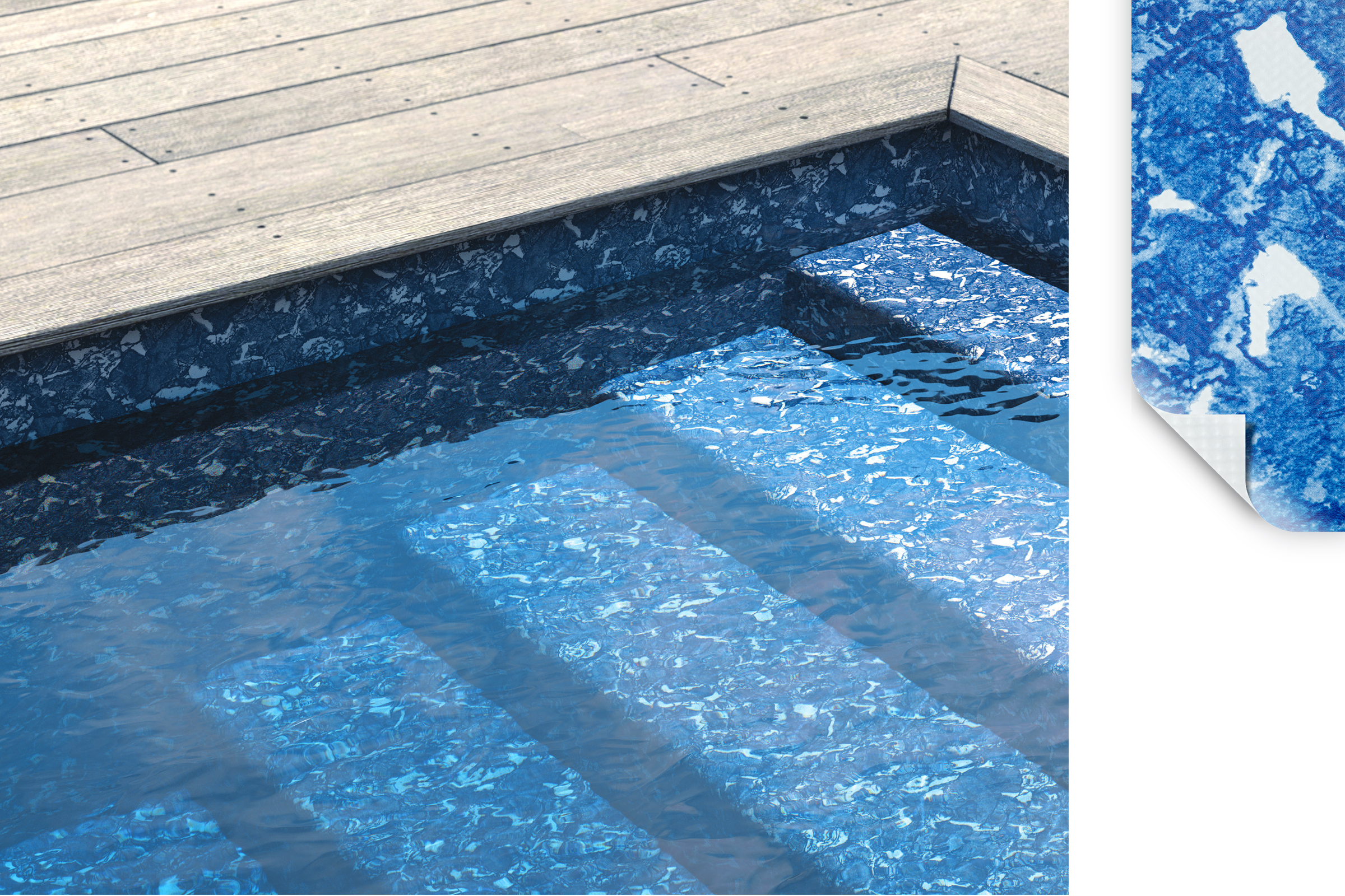 Primefol 3K Dekor Schwimmbadfolie Blue Marmor