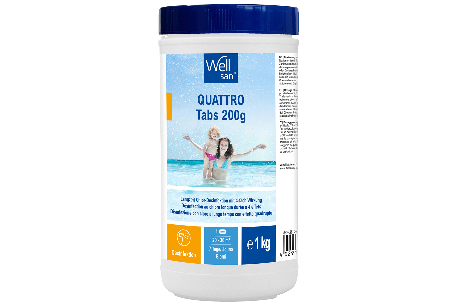 Wellsan Quattro Tabs 200g, 1 kg